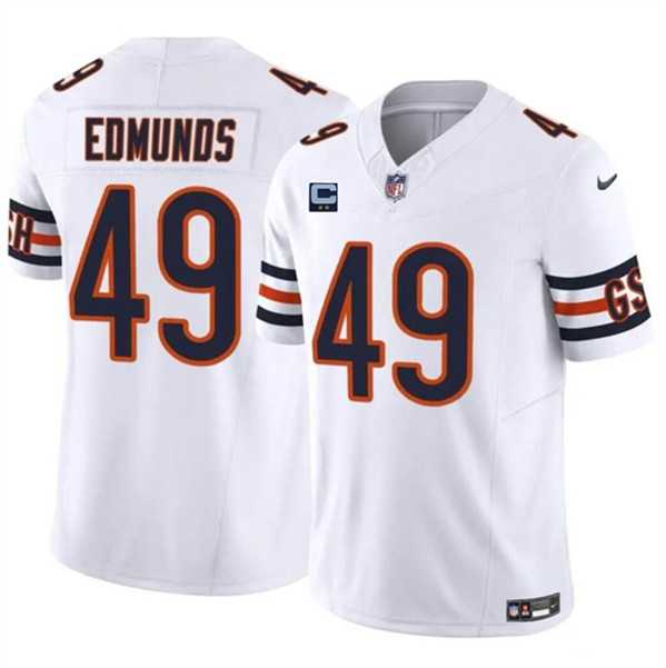 Men & Women & Youth Chicago Bears #49 Tremaine Edmunds White 2024 F.U.S.E. With 2-star C Patch Vapor Untouchable Limited Stitched Jersey